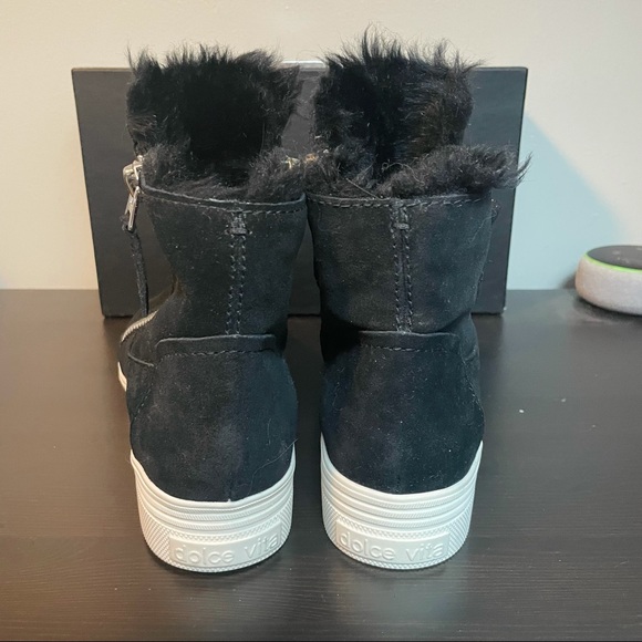 Dolce Vita🖤 black faux fur Tulli platform sneaker - Picture 6 of 8